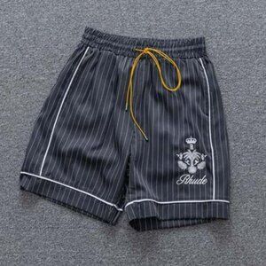 Rhude Jacquard Check Embroidered Logo Shorts Black